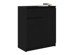 Aparador con cajón roble negro 71x35x84 cm madera de ingeniería