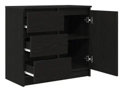 Aparador con cajón roble negro 71x35x65 cm madera de ingeniería