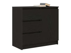 Aparador con cajón roble negro 71x35x65 cm madera de ingeniería