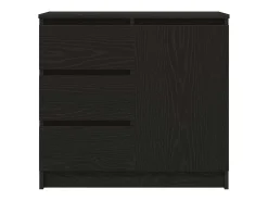 Aparador con cajón roble negro 71x35x65 cm madera de ingeniería
