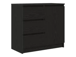 Aparador con cajón roble negro 71x35x65 cm madera de ingeniería