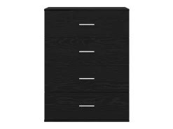 Aparador con cajón Roble Negro 60 x 39 x 80 cm Madera de ingeniería