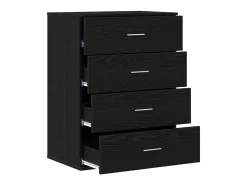 Aparador con cajón Roble Negro 60 x 39 x 80 cm Madera de ingeniería