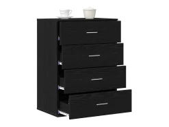 Aparador con cajón Roble Negro 60 x 39 x 80 cm Madera de ingeniería