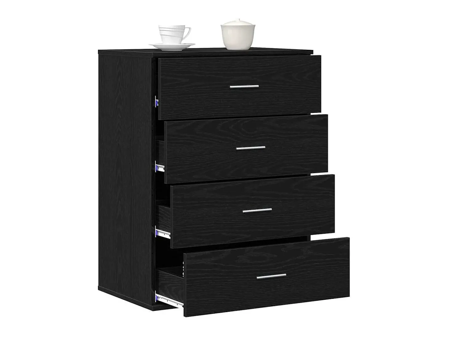 Aparador con cajón Roble Negro 60 x 39 x 80 cm Madera de ingeniería