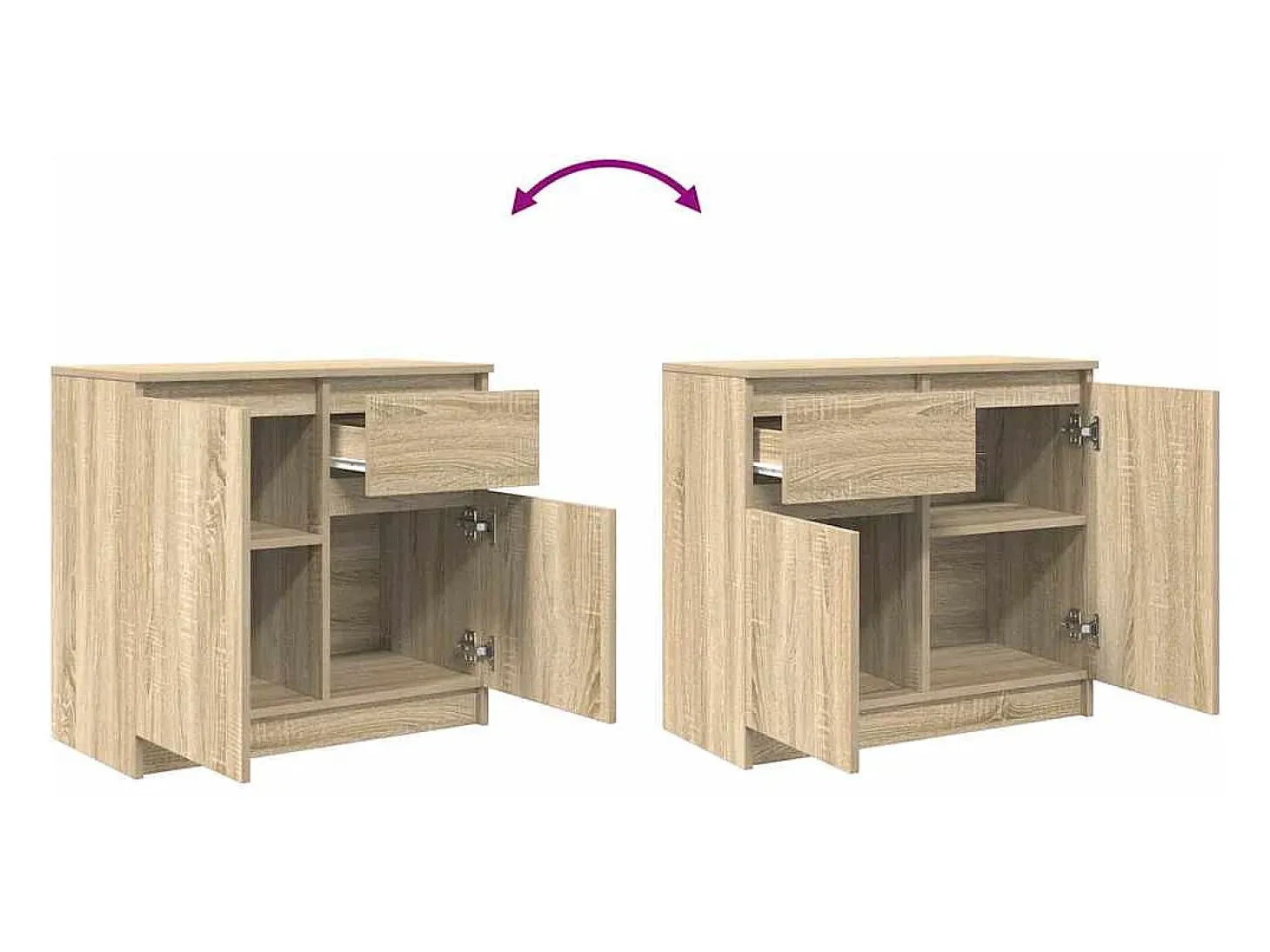 Aparador con cajón roble Sonoma 71x35x65 cm madera ingeniería