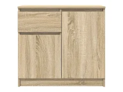 Aparador con cajón roble Sonoma 71x35x65 cm madera ingeniería