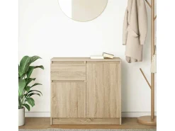 Aparador con cajón roble Sonoma 71x35x65 cm madera ingeniería