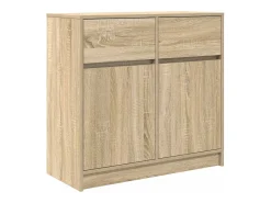 Aparador con cajón roble Sonoma 80x34x76 cm madera ingeniería