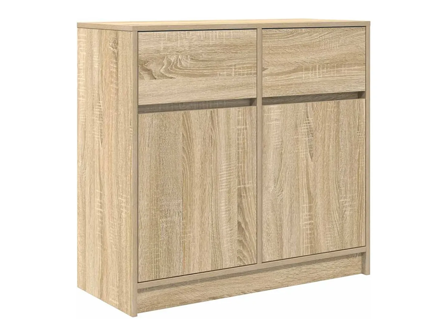 Aparador con cajón roble Sonoma 80x34x76 cm madera ingeniería