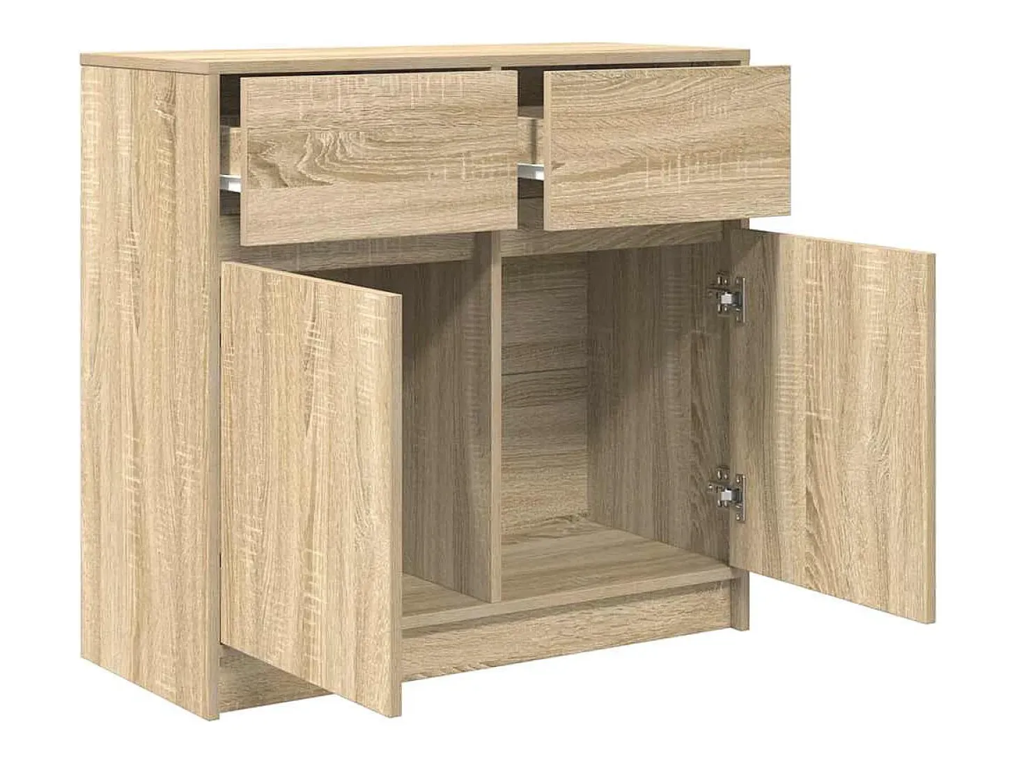 Aparador con cajón roble Sonoma 80x34x76 cm madera ingeniería