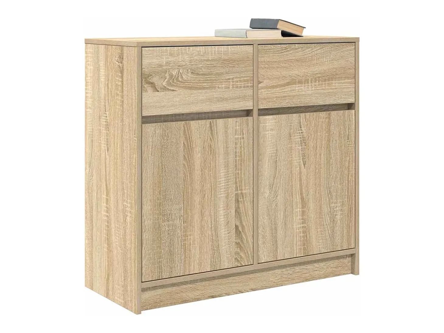 Aparador con cajón roble Sonoma 80x34x76 cm madera ingeniería