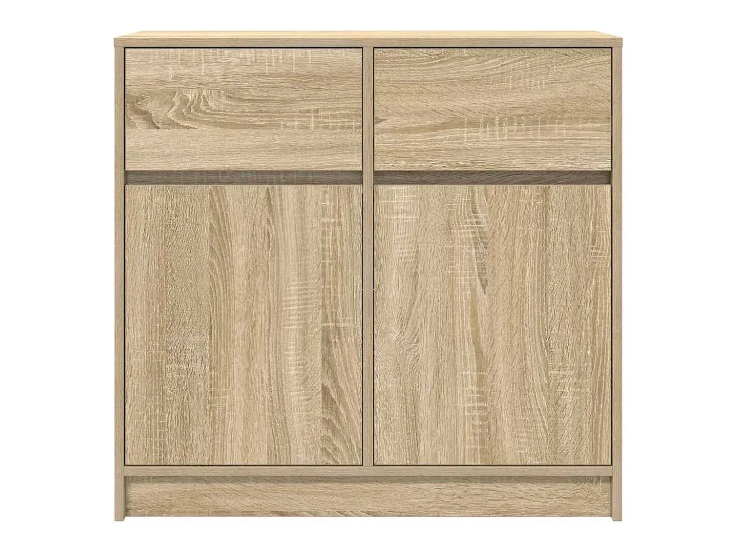 Aparador con cajón roble Sonoma 80x34x76 cm madera ingeniería