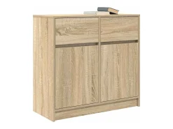 Aparador con cajón roble sonoma 80x34x76 cm madera de ingeniería