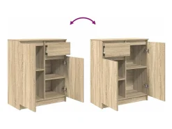 Aparador con cajón roble Sonoma 71x35x84 cm madera ingeniería