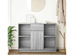 Aparador con cajón Sonoma gris 101x35x76 cm madera ingeniería