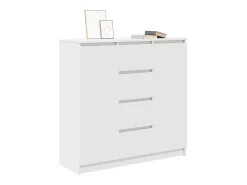 Aparador con cajones blanco 100,5x35x98,5 cm madera ingeniería