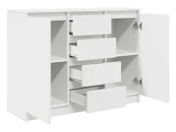 Aparador con cajones blanco 100,5x35x76 cm madera de ingeniería