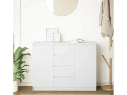 Aparador con cajones blanco 100,5x35x76 cm madera de ingeniería
