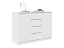 Aparador con cajones blanco 100,5x35x76 cm madera de ingeniería