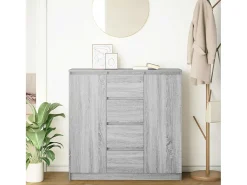 Aparador con cajones gris Sonoma 100,5x35x98,5 cm