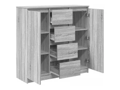 Aparador con cajones gris Sonoma 100,5x35x98,5 cm