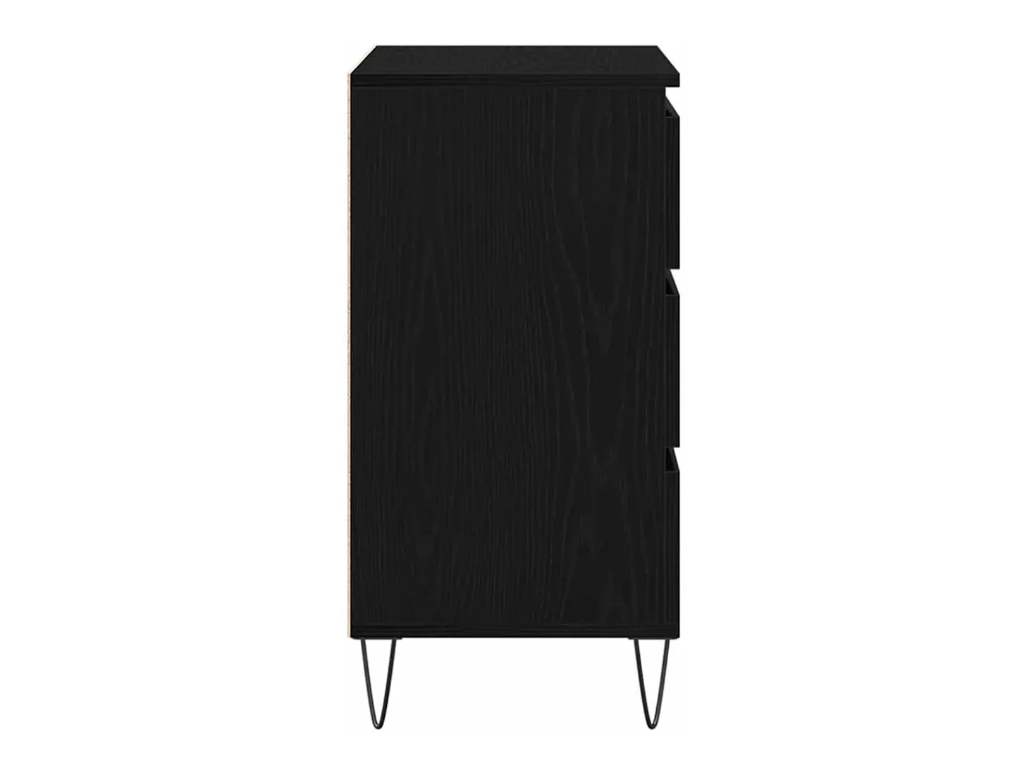 Aparador con cajones Madera negra 60x35x70 cm Material madera reconstituida