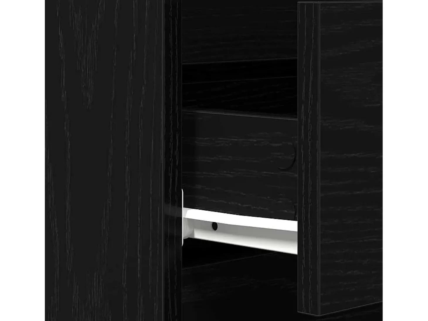 Aparador con cajones Madera negra 60x35x70 cm Material madera reconstituida