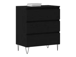 Aparador con cajones Madera negra 60x35x70 cm Material madera reconstituida
