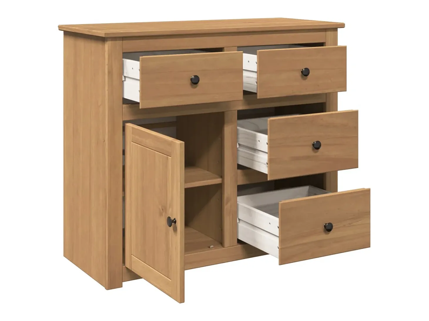 Aparador con cajones Panama madera maciza pino 93x40x80 cm