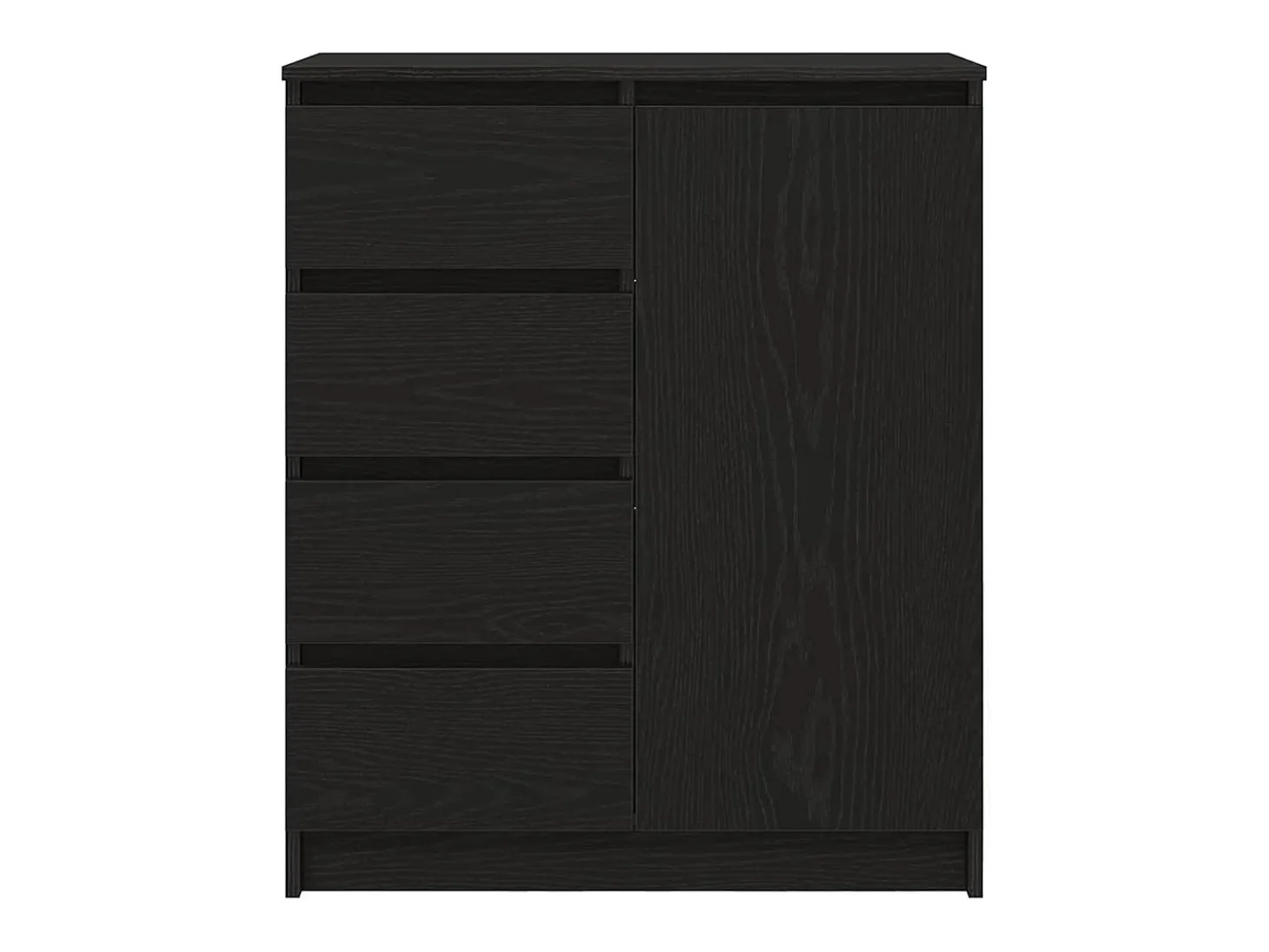 Aparador con cajones roble negro 71x35x84 cm madera ingeniería