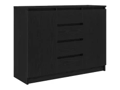 Aparador con cajones roble negro 100,5x35x76 cm madera de ingeniería