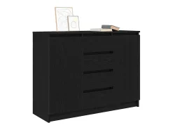Aparador con cajones roble negro 100,5x35x76 cm madera de ingeniería