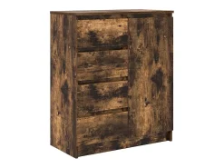 Aparador con cajones roble ahumado 71x35x84cm madera ingeniería