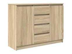 Aparador con cajones roble Sonoma 100,5x35x76 cm