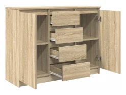 Aparador con cajones roble Sonoma 100,5x35x76 cm