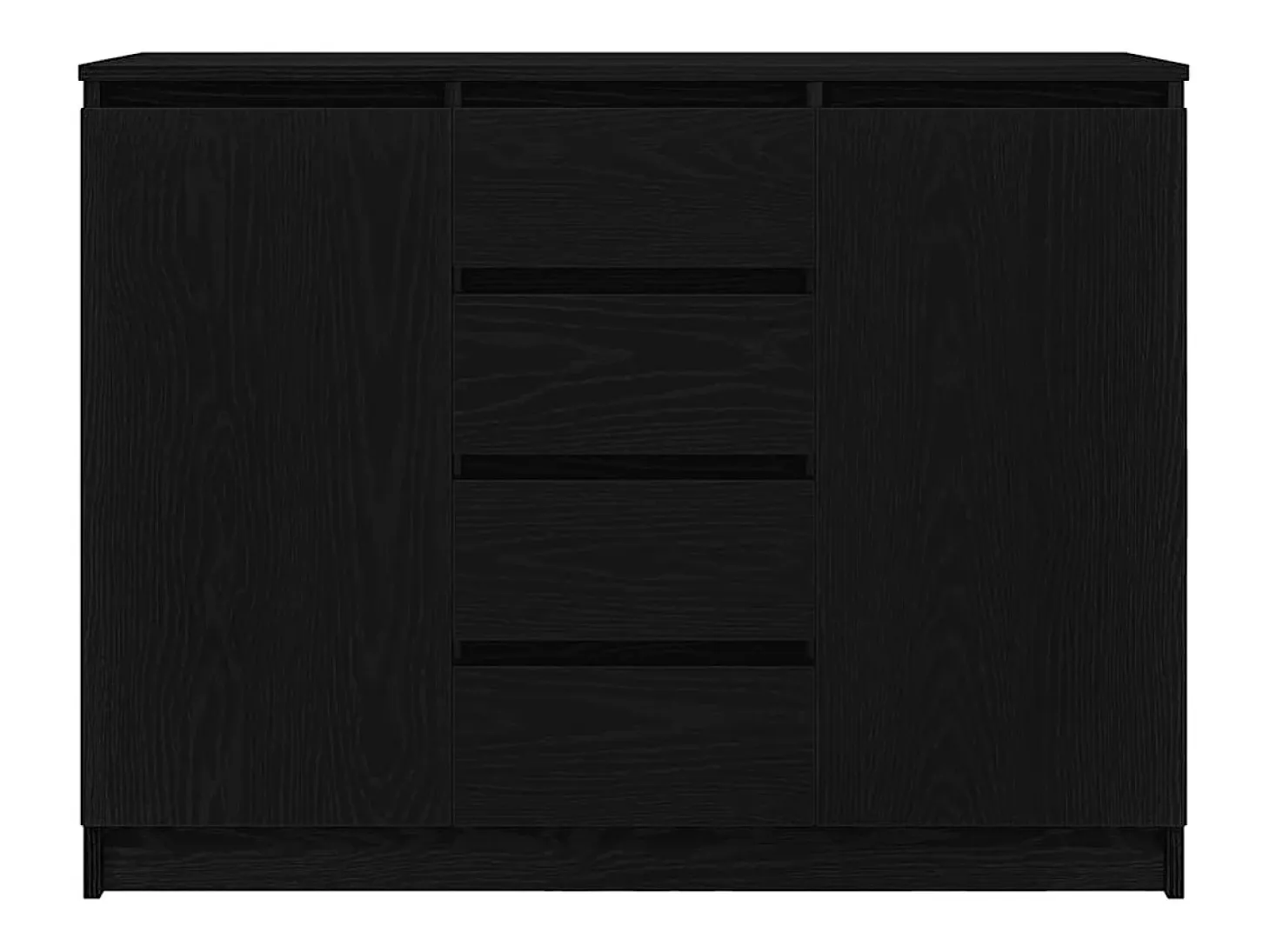 Aparador con cajones roble negro 100,5x35x76 cm
