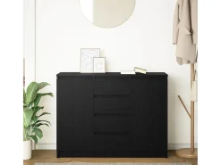 Aparador con cajones roble negro 100,5x35x76 cm