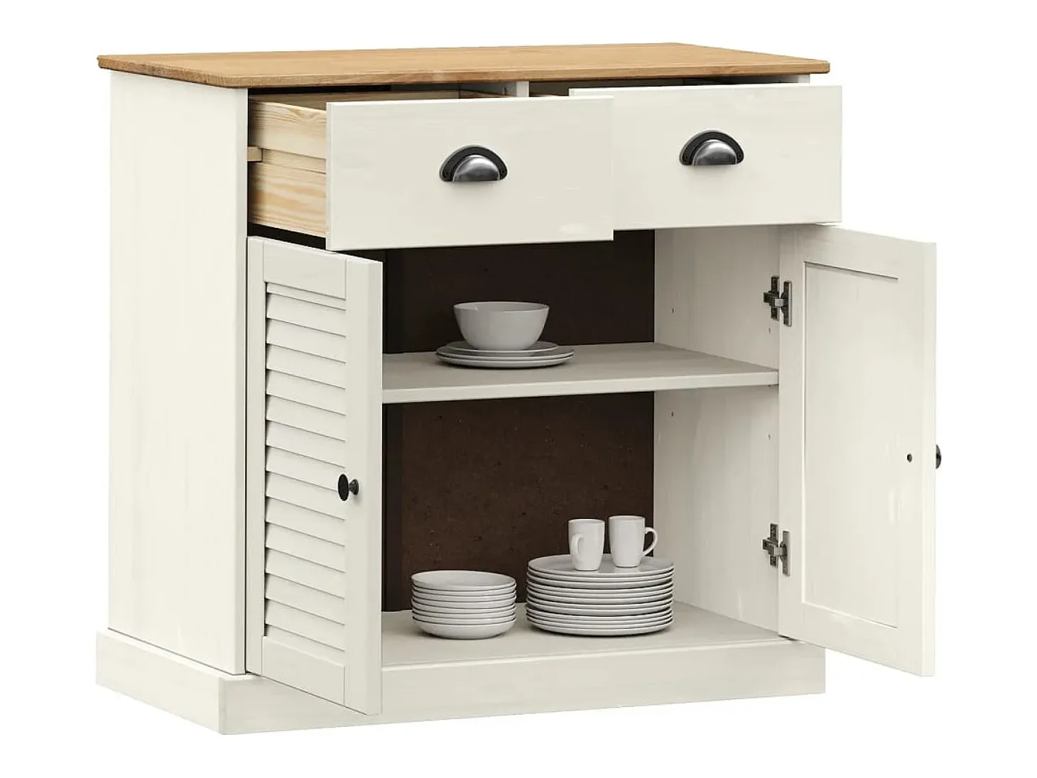 Aparador con cajones VIGO madera maciza pino blanco 78x40x75 cm
