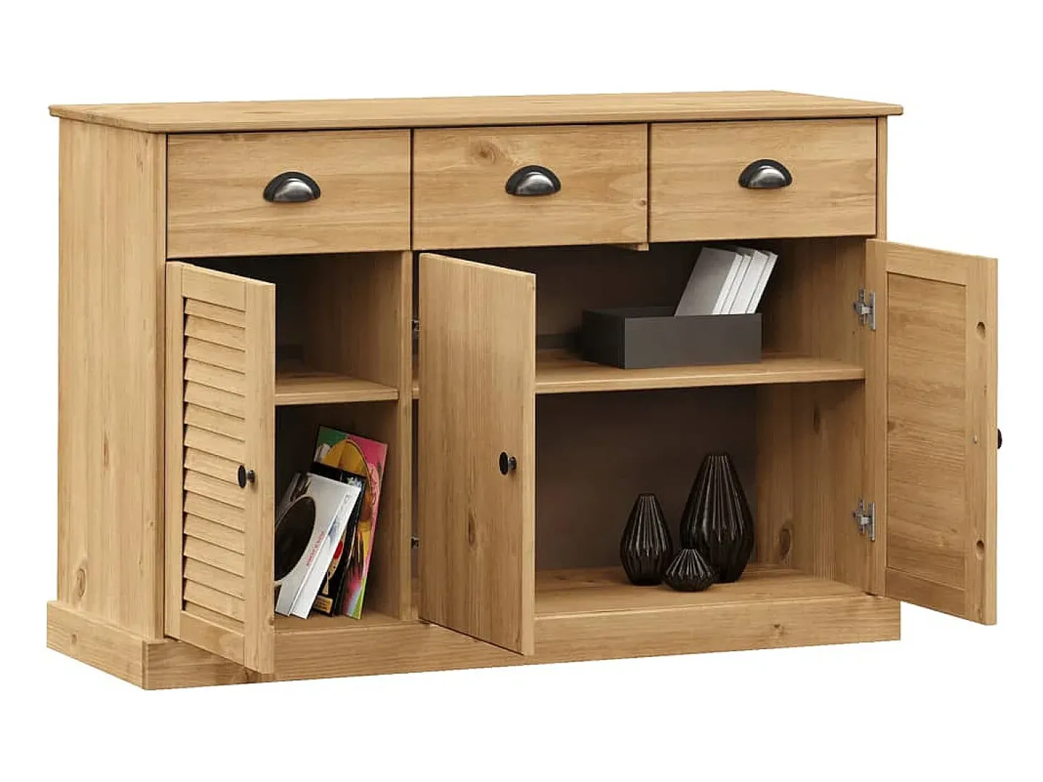 Aparador con cajones VIGO madera maciza pino 113x40x75 cm