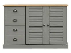 Aparador con cajones VIGO madera maciza pino gris 113x40x75 cm