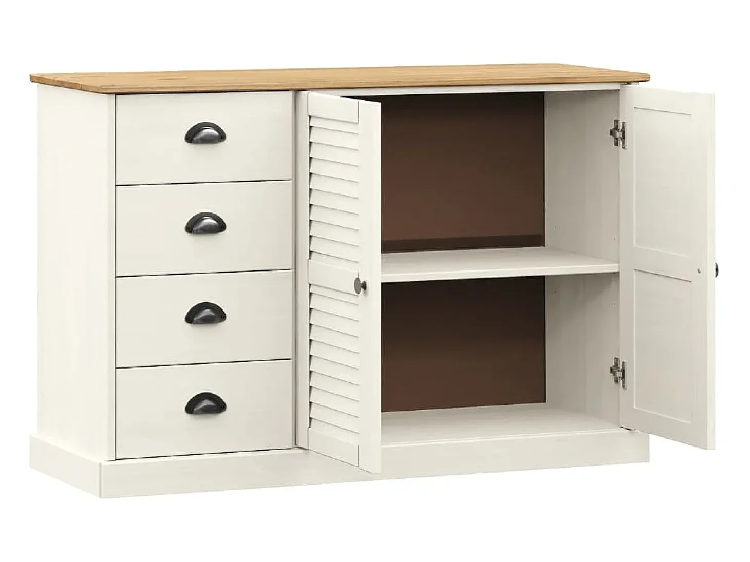 Aparador con cajones VIGO madera maciza pino blanco 113x40x75cm