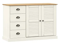Aparador con cajones VIGO madera maciza pino blanco 113x40x75cm