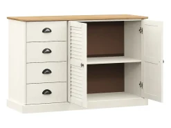 Aparador con cajones VIGO madera maciza pino blanco 113x40x75cm