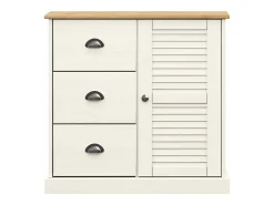 Aparador con cajones VIGO madera maciza pino blanco 78x40x75 cm