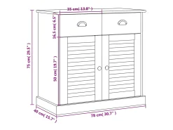 Aparador con cajones VIGO madera maciza pino 78x40x75 cm
