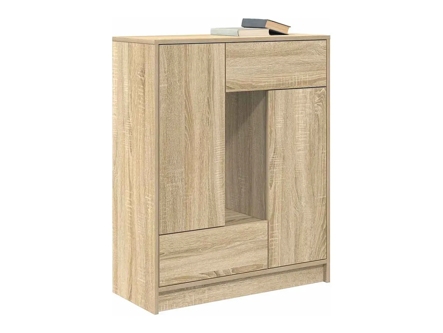 Aparador con cajones y puertas roble Sonoma 73x31x90 cm