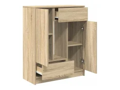 Aparador con cajones y puertas roble Sonoma 73x31x90 cm
