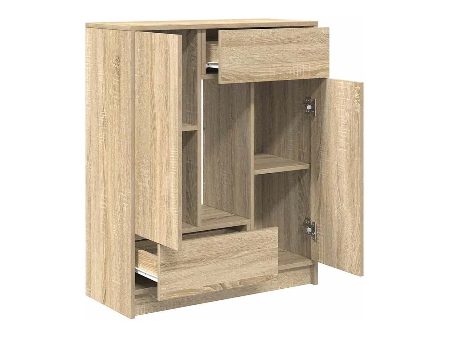Aparador con cajones y puertas roble Sonoma 73x31x90 cm