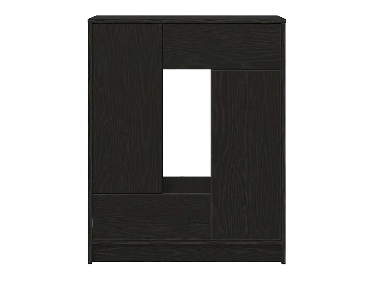 Aparador con cajones y puertas roble negro 73x31x90 cm